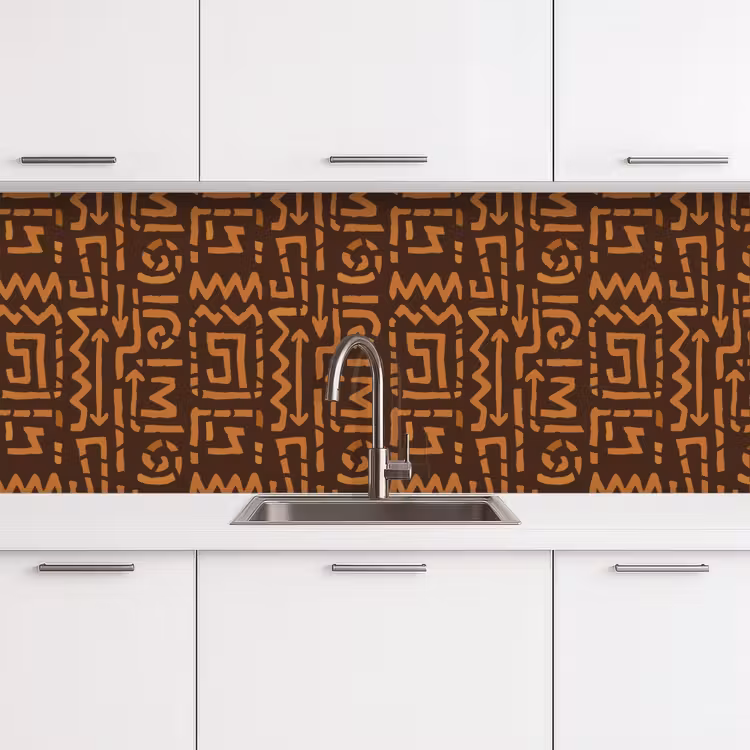 Keuken achterwand - Chocoladebruin - Etnisch - Tribaal - Symbolen — 4