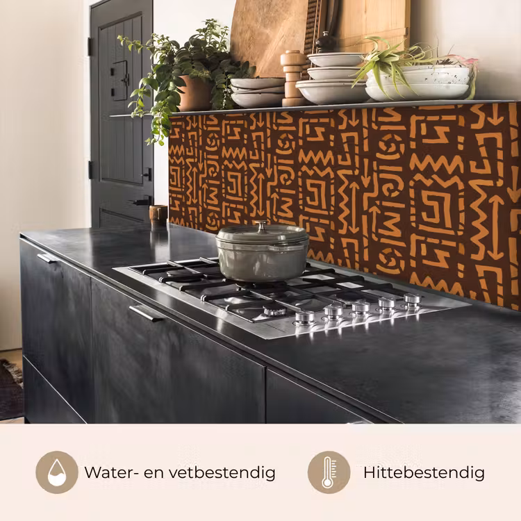 Keuken achterwand - Chocoladebruin - Etnisch - Tribaal - Symbolen — 5