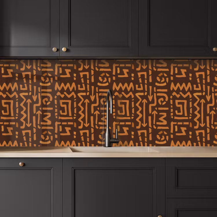 Keuken achterwand - Chocoladebruin - Etnisch - Tribaal - Symbolen — 6