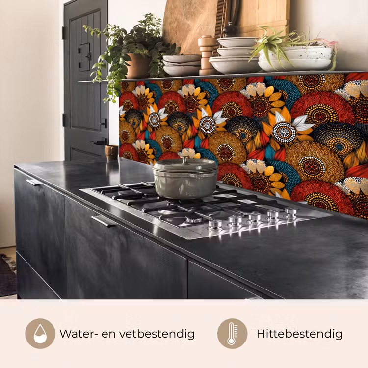 Keuken achterwand - Kleurrijk - Aboriginal - Dot Painting - Botanisch - Patroon — 5