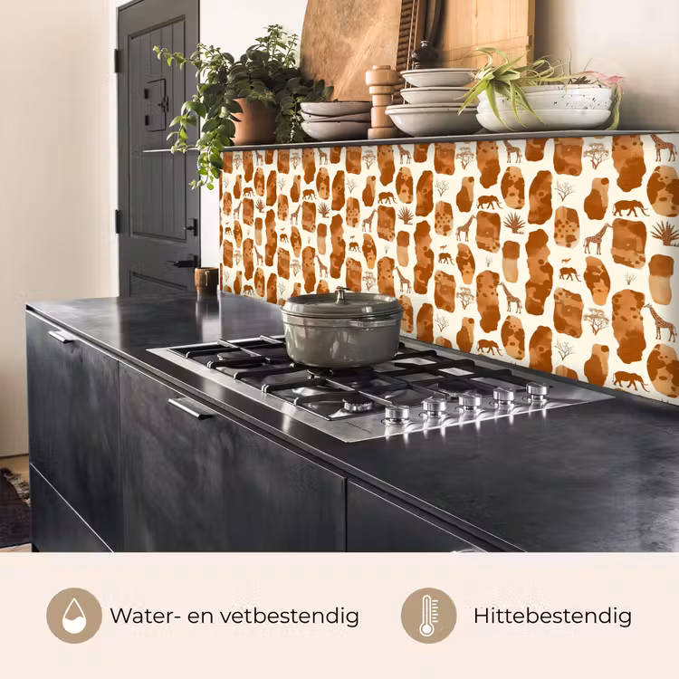 Keuken achterwand - Terracotta - Safari - Dieren - Patroon — 5