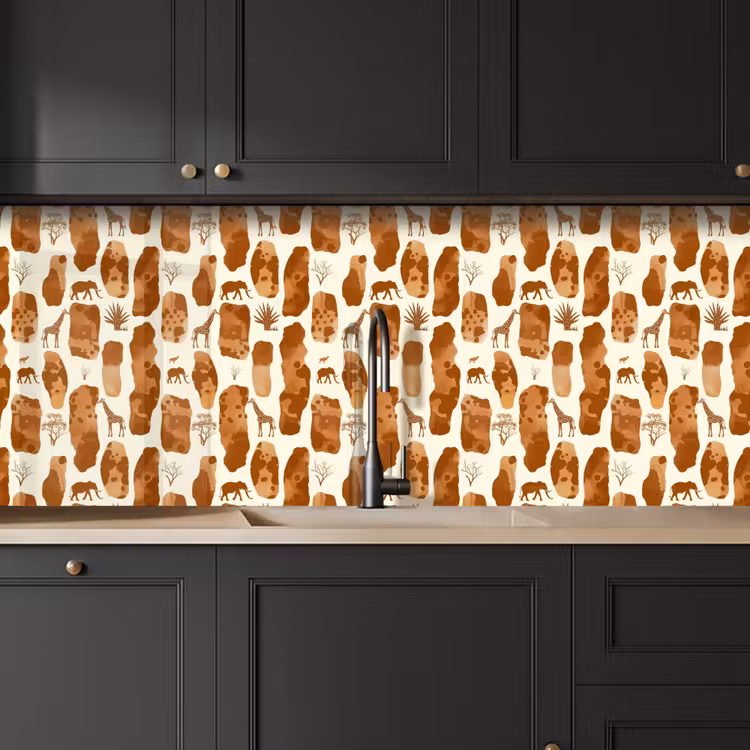 Keuken achterwand - Terracotta - Safari - Dieren - Patroon — 6