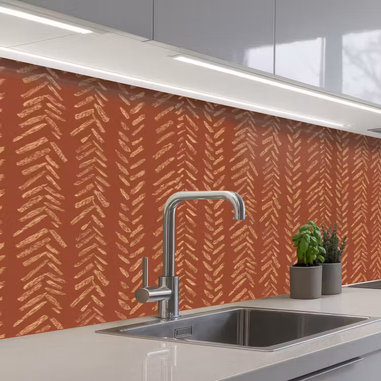 Keuken achterwand - Terracotta - Visgraat - Ambachtelijk - Patroon — 2
