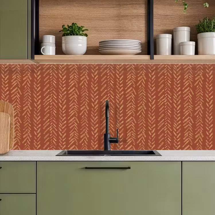 Keuken achterwand - Terracotta - Visgraat - Ambachtelijk - Patroon — 8