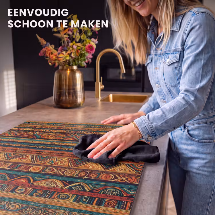 Inductiebeschermer & spatscherm (2in1) - Kleurrijk - Etnisch - Folkloristisch - Patroon — 5