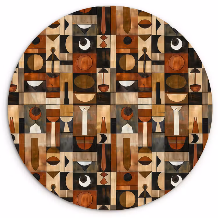 Muurcirkel - Terracotta - Geometrisch - Mid-Century - Patroon — 1