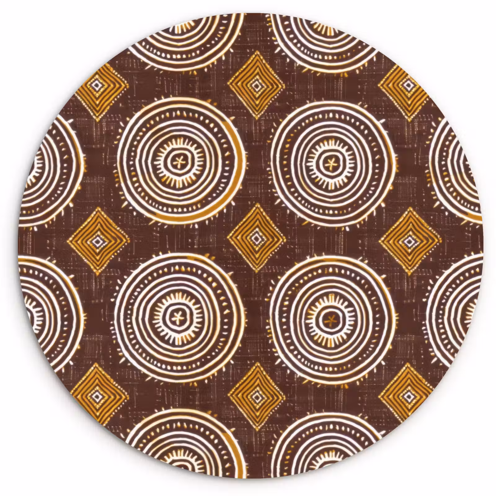 Muurcirkel - Chocoladebruin - Etnisch - Tribaal - Cirkels - Patroon — 1