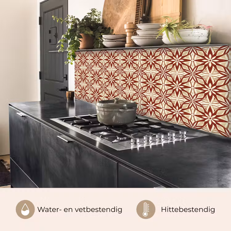 Keuken achterwand - Bordeauxrood - Geometrisch - Tegel - Patroon — 5