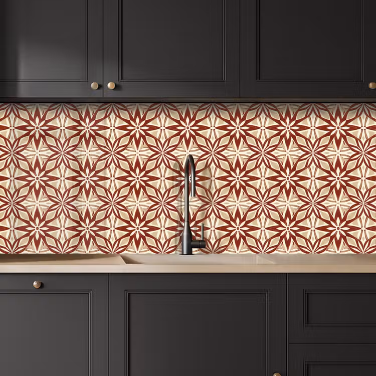 Keuken achterwand - Bordeauxrood - Geometrisch - Tegel - Patroon — 6