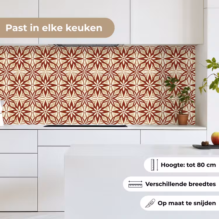 Keuken achterwand - Bordeauxrood - Geometrisch - Tegel - Patroon — 7