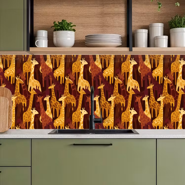Keuken achterwand - Bruin - Giraffen - Safari - Patroon — 8
