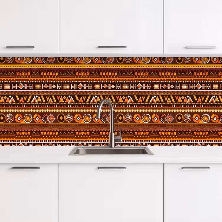 Keuken achterwand - Oranje - Etnisch - Tribaal - Geometrisch - Patroon — 4