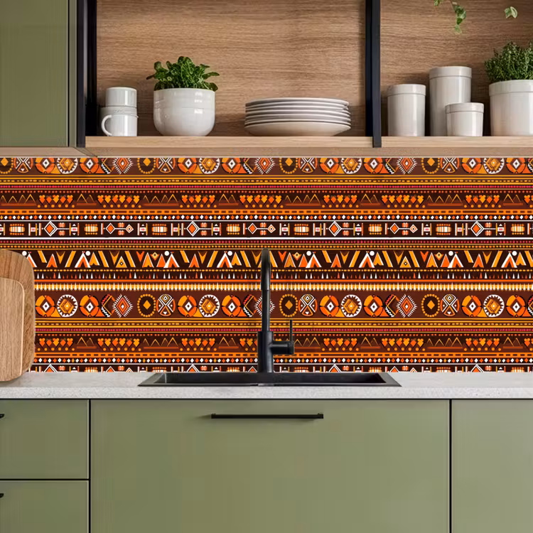 Keuken achterwand - Oranje - Etnisch - Tribaal - Geometrisch - Patroon — 8