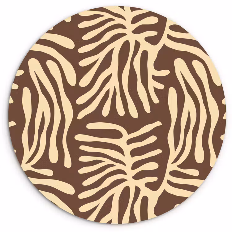Muurcirkel - Bruin - Koraal - Expressief - Patroon — 1
