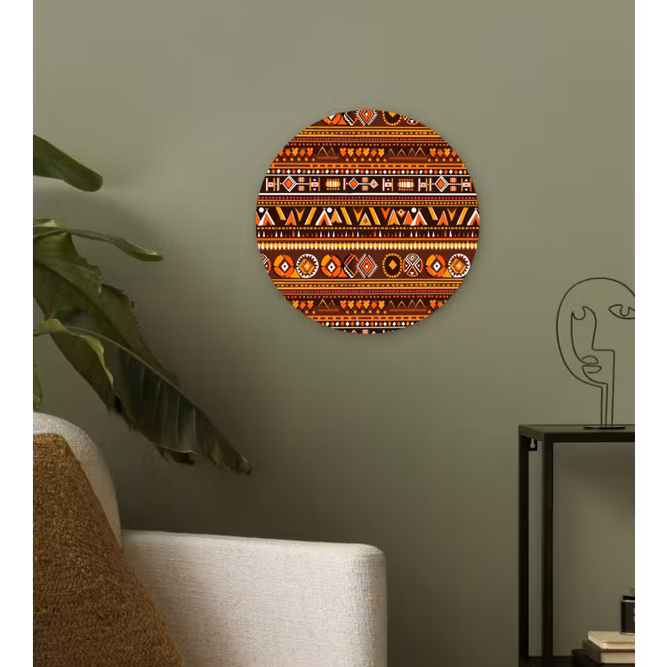 Muurcirkel - Oranje - Etnisch - Tribaal - Geometrisch - Patroon — 3