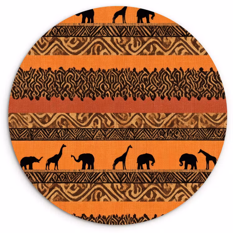 Muurcirkel - Oranje - Safari - Afrikaans - Dieren - Patroon — 1