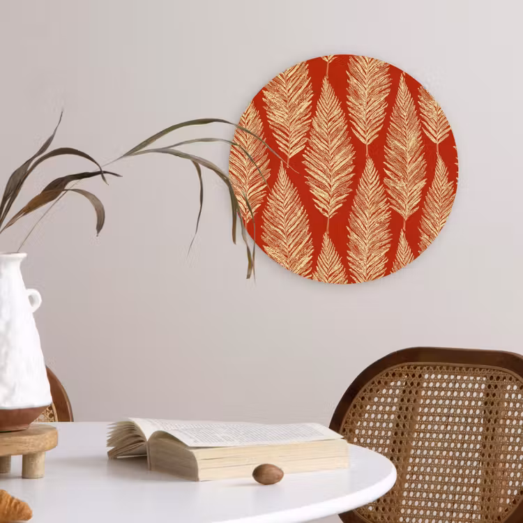 Muurcirkel - Rood - Botanisch - Varen - Patroon — 4