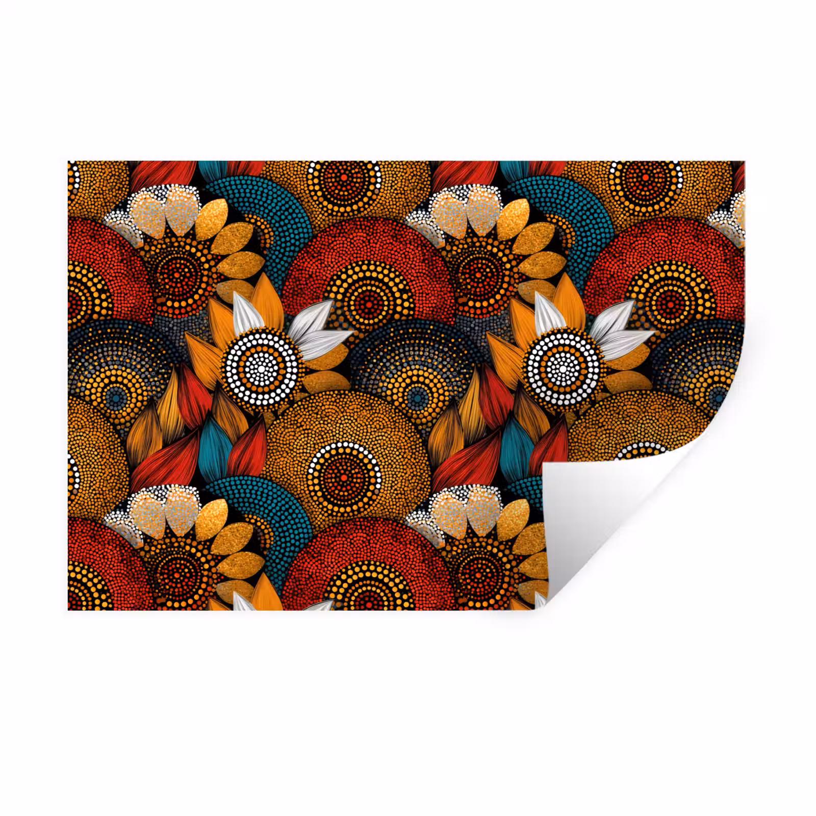 Muursticker - Kleurrijk - Aboriginal - Dot Painting - Botanisch - Patroon — 1