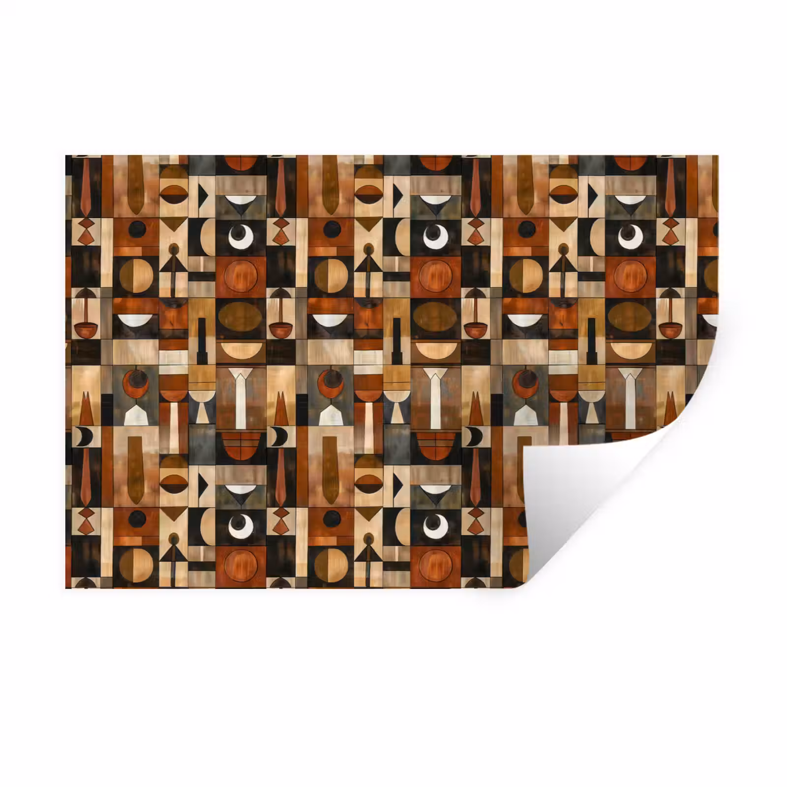 Muursticker - Terracotta - Geometrisch - Mid-Century - Patroon — 1