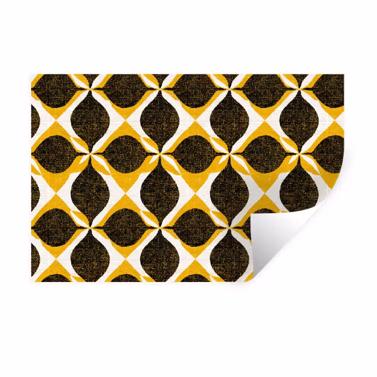 Muursticker - Geel - Zwart - Geometrisch - Retro - Textuur — 1