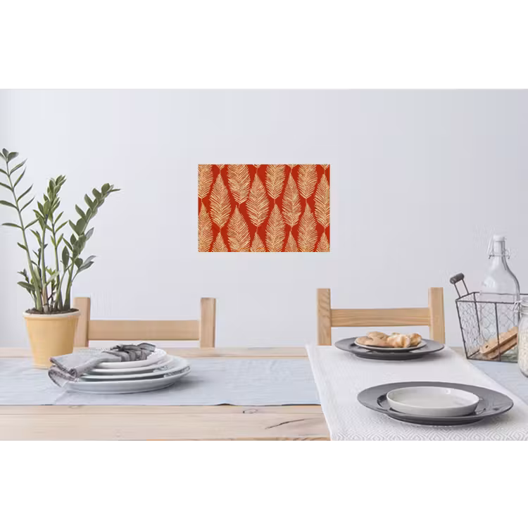 Muursticker - Rood - Botanisch - Varen - Patroon — 3