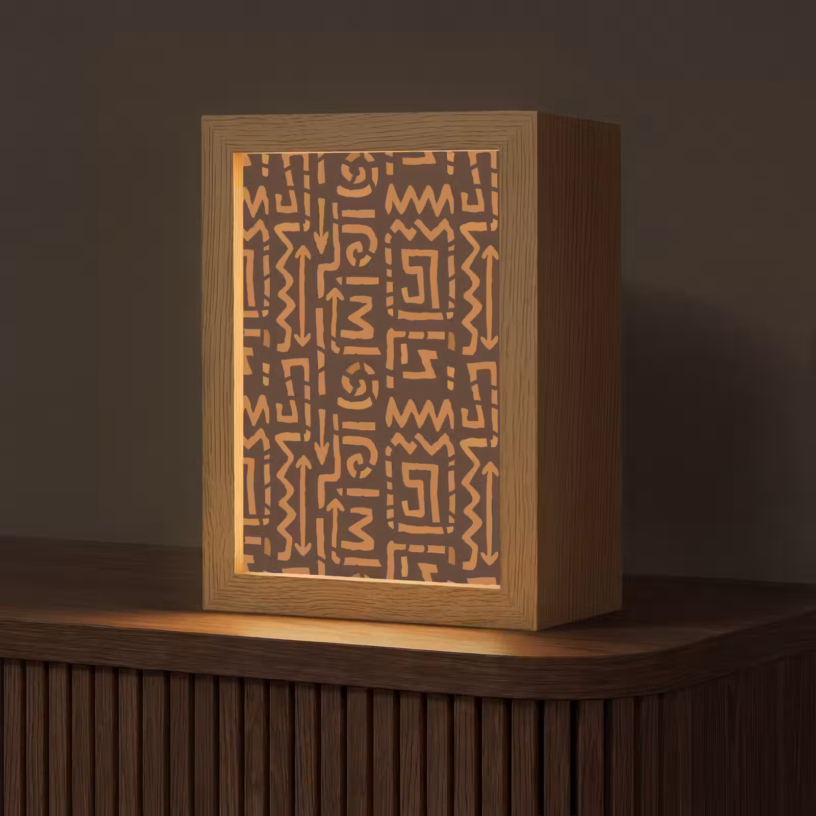 Gepersonaliseerd Lightbox - Chocoladebruin - Etnisch - Tribaal - Symbolen — 1
