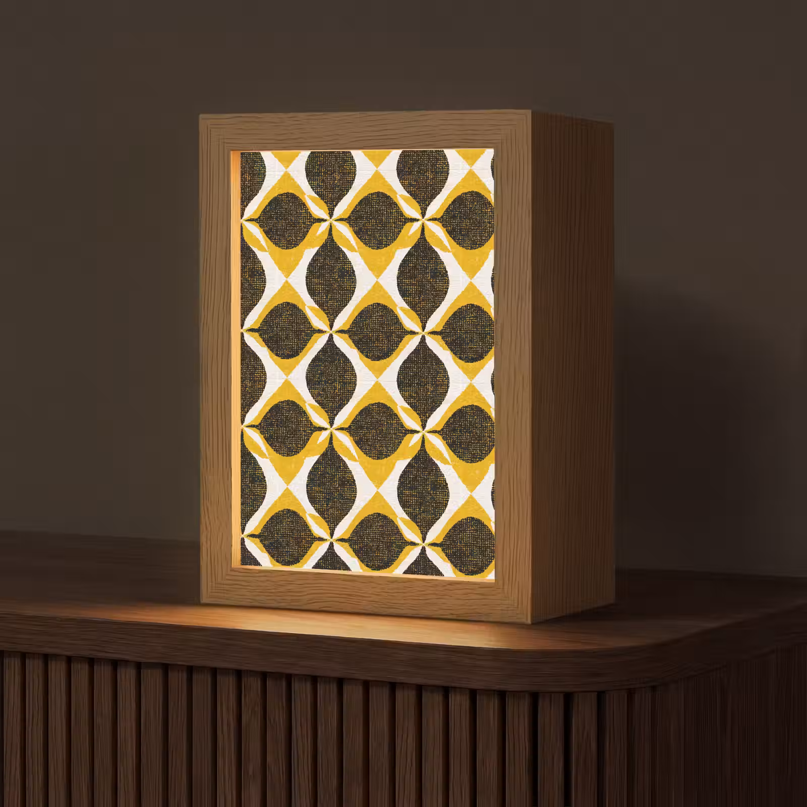 Gepersonaliseerd Lightbox - Geel - Zwart - Geometrisch - Retro - Textuur — 1