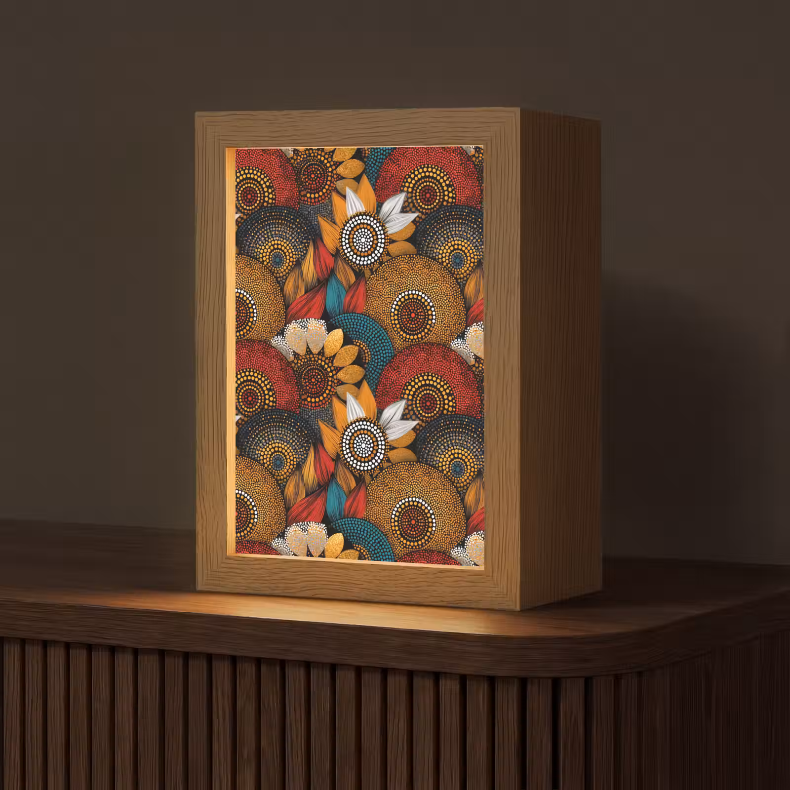 Gepersonaliseerd Lightbox - Kleurrijk - Aboriginal - Dot Painting - Botanisch - Patroon — 1