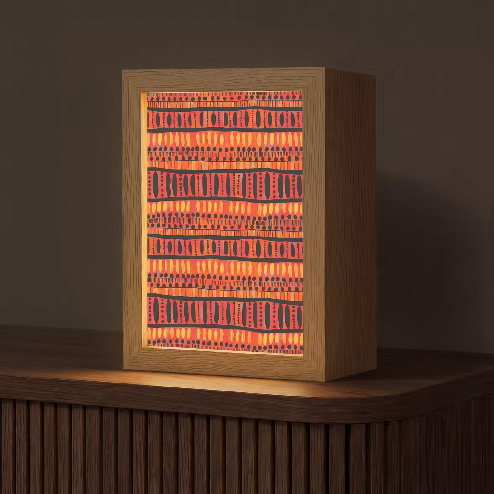 Gepersonaliseerd Lightbox - Rood - Oranje - Etnisch - Expressief - Patroon — 1