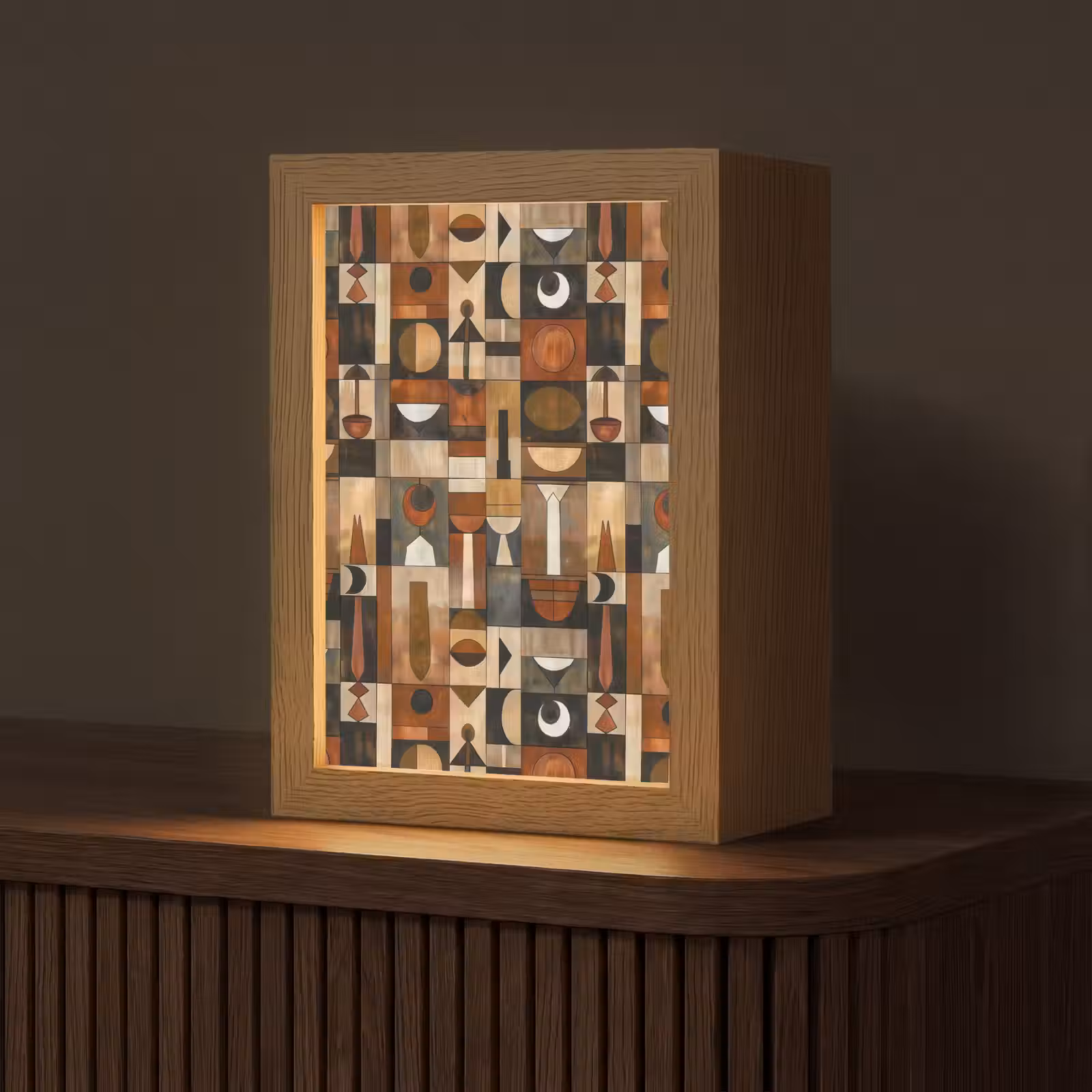 Gepersonaliseerd Lightbox - Terracotta - Geometrisch - Mid-Century - Patroon — 1