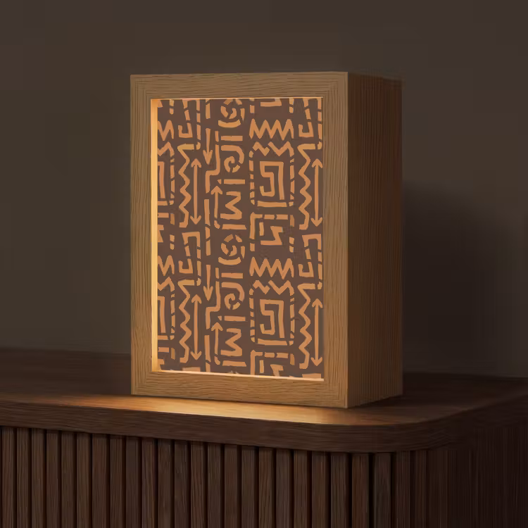 Gepersonaliseerd Lightbox - Chocoladebruin - Etnisch - Tribaal - Symbolen — 1