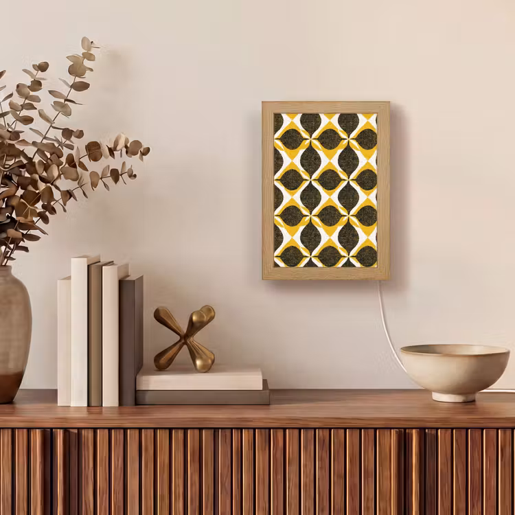 Gepersonaliseerd Lightbox - Geel - Zwart - Geometrisch - Retro - Textuur — 4