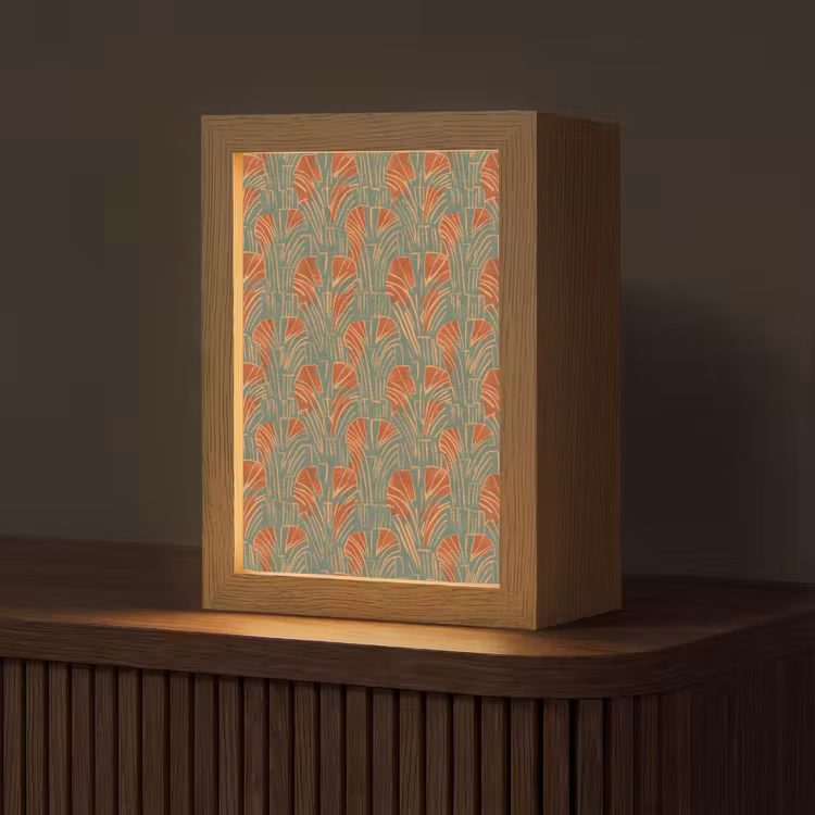 Gepersonaliseerd Lightbox - Groen - Terracotta - Deco - Waaiers — 1