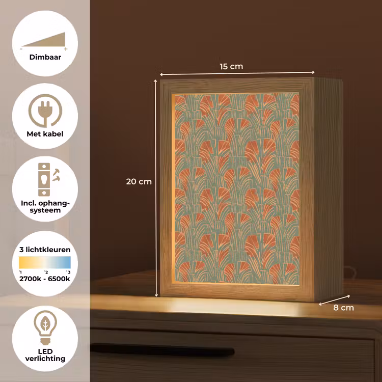 Gepersonaliseerd Lightbox - Groen - Terracotta - Deco - Waaiers — 7