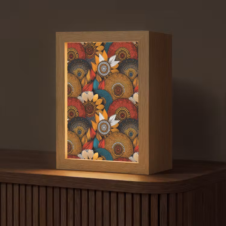 Gepersonaliseerd Lightbox - Kleurrijk - Aboriginal - Dot Painting - Botanisch - Patroon — 1