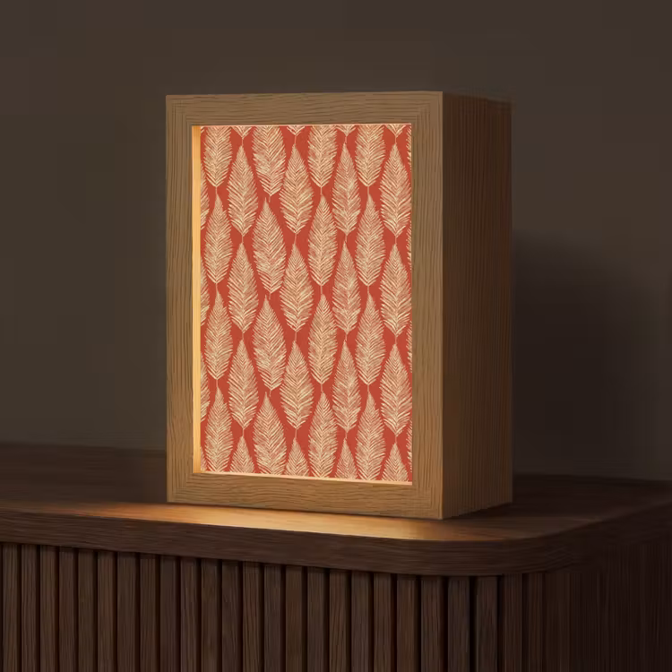 Gepersonaliseerd Lightbox - Rood - Botanisch - Varen - Patroon — 1