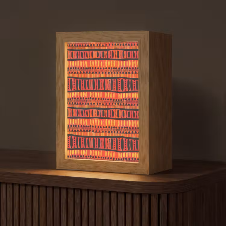 Gepersonaliseerd Lightbox - Rood - Oranje - Etnisch - Expressief - Patroon — 1