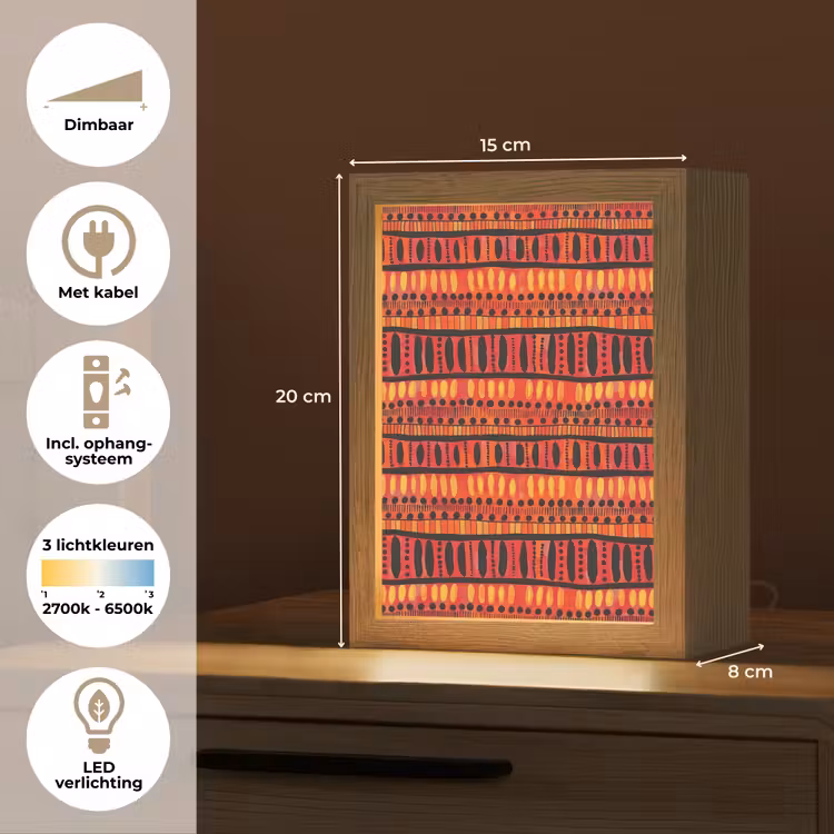 Gepersonaliseerd Lightbox - Rood - Oranje - Etnisch - Expressief - Patroon — 7