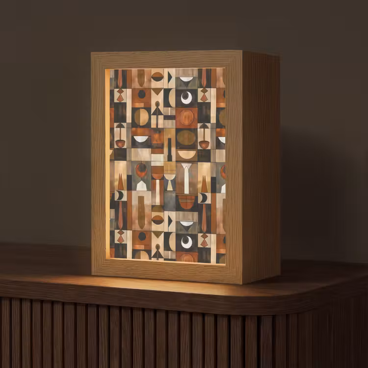 Gepersonaliseerd Lightbox - Terracotta - Geometrisch - Mid-Century - Patroon — 1