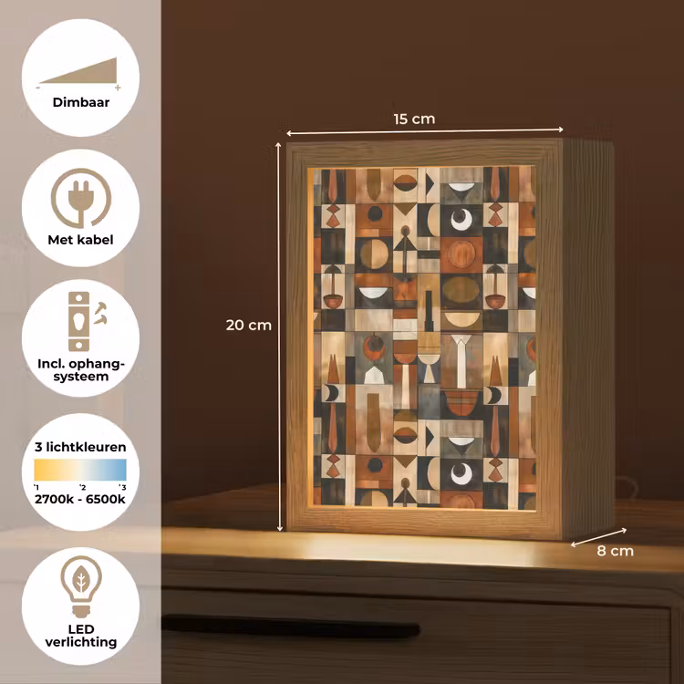 Gepersonaliseerd Lightbox - Terracotta - Geometrisch - Mid-Century - Patroon — 7