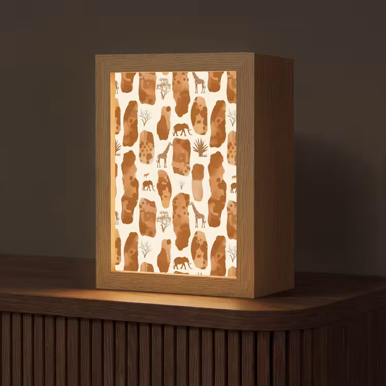 Gepersonaliseerd Lightbox - Terracotta - Safari - Dieren - Patroon — 1