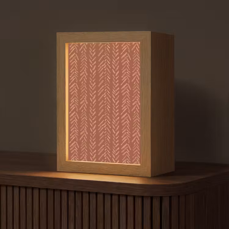Gepersonaliseerd Lightbox - Terracotta - Visgraat - Ambachtelijk - Patroon — 1