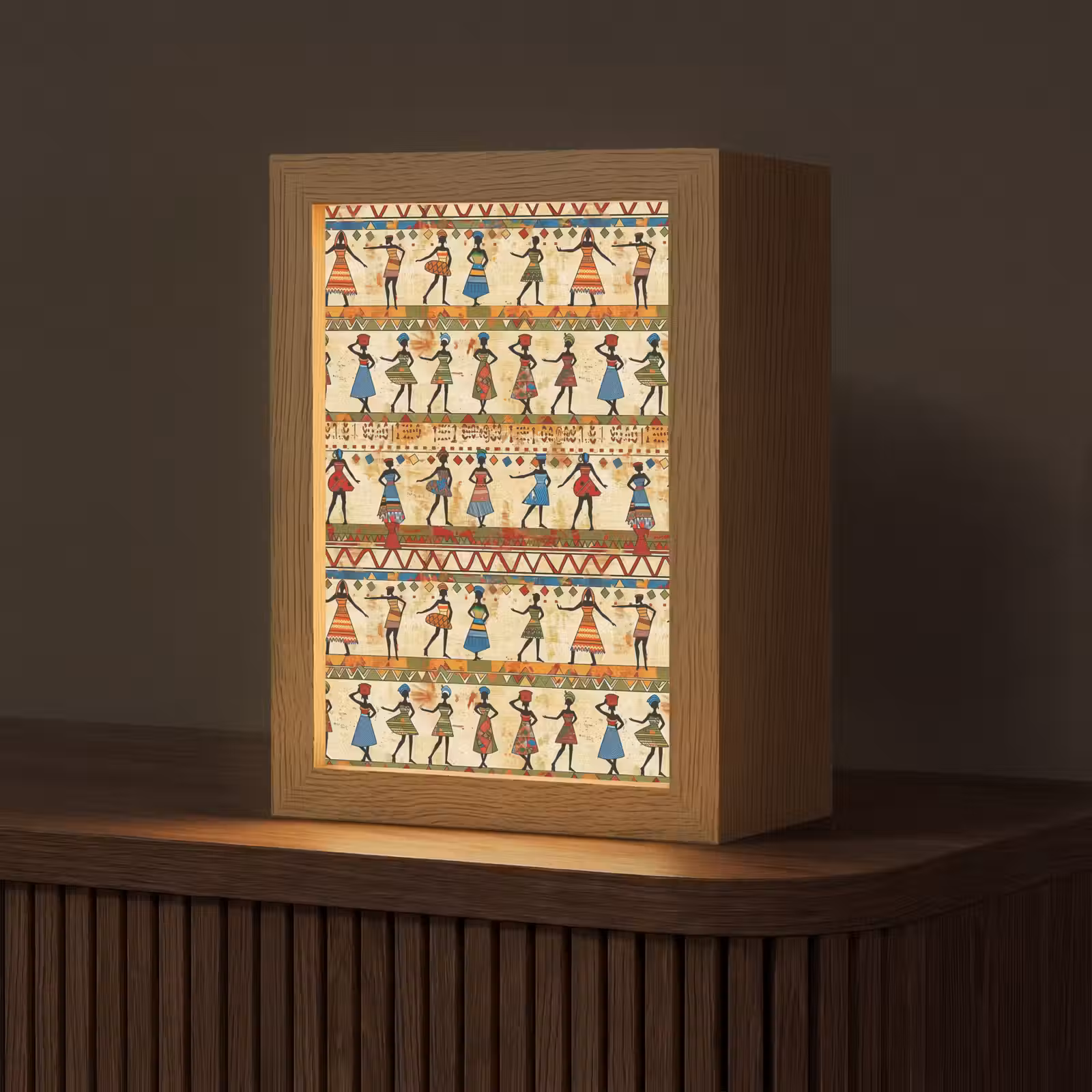 Gepersonaliseerd Lightbox - Kleurrijk - Afrikaans - Etnisch - Dansende Vrouwen - Patroon — 1