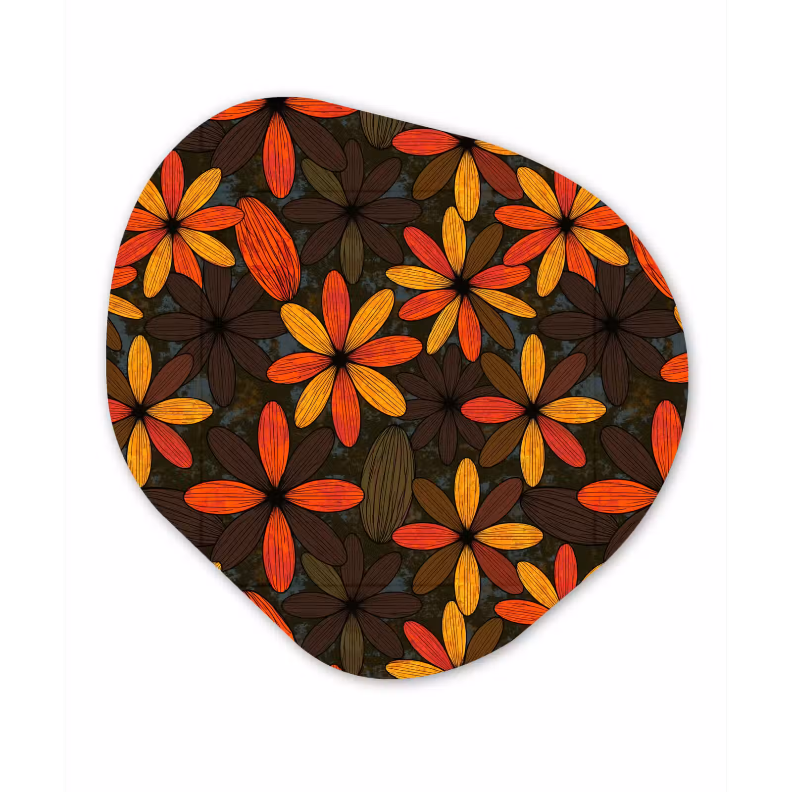 Organisch schilderij aluminium - Oranje - Retro - Bloemen - Herfst — 1