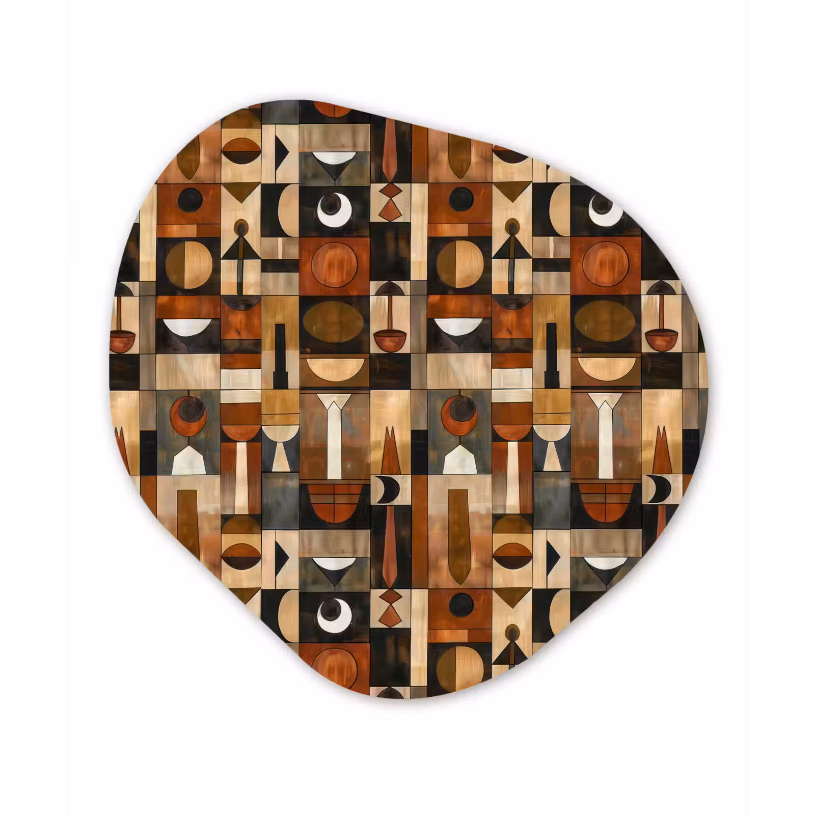 Organisch schilderij aluminium - Terracotta - Geometrisch - Mid-Century - Patroon — 1