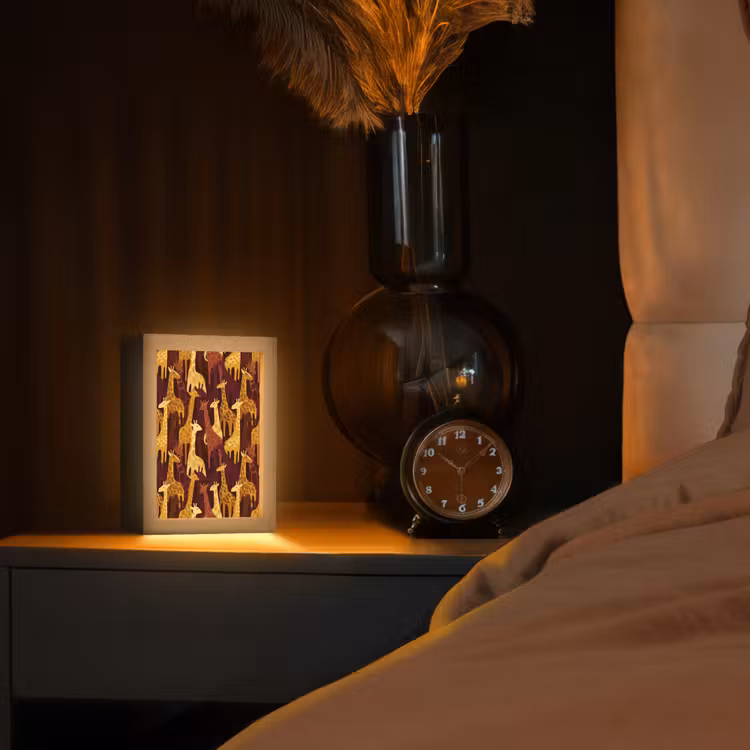 Gepersonaliseerd Lightbox - Bruin - Giraffen - Safari - Patroon — 2