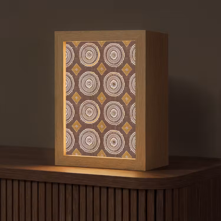 Gepersonaliseerd Lightbox - Chocoladebruin - Etnisch - Tribaal - Cirkels - Patroon — 1