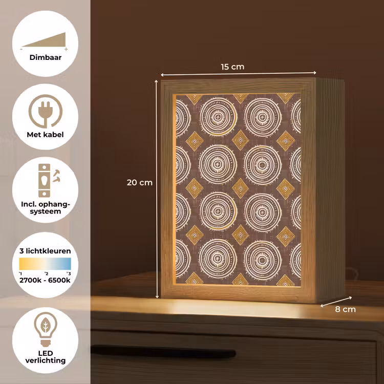 Gepersonaliseerd Lightbox - Chocoladebruin - Etnisch - Tribaal - Cirkels - Patroon — 7