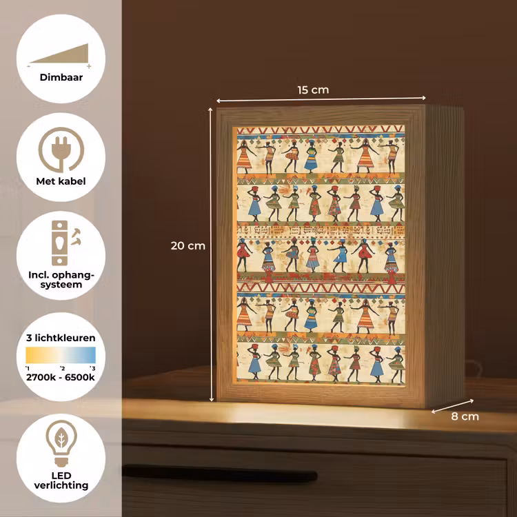 Gepersonaliseerd Lightbox - Kleurrijk - Afrikaans - Etnisch - Dansende Vrouwen - Patroon — 7
