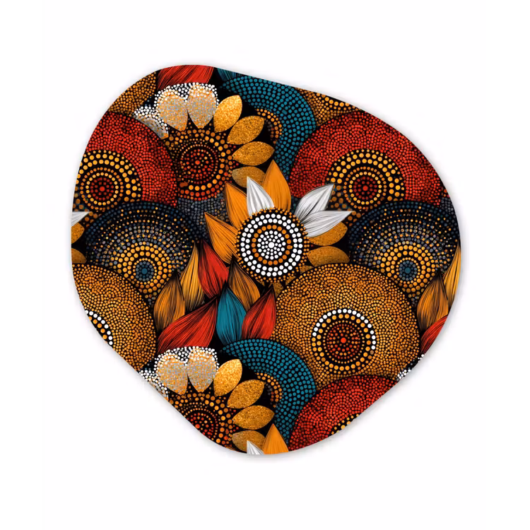 Organisch schilderij aluminium - Kleurrijk - Aboriginal - Dot Painting - Botanisch - Patroon — 1
